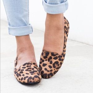 Rachael Leopard Print Wedge Ballet Flat Loafer 7.5